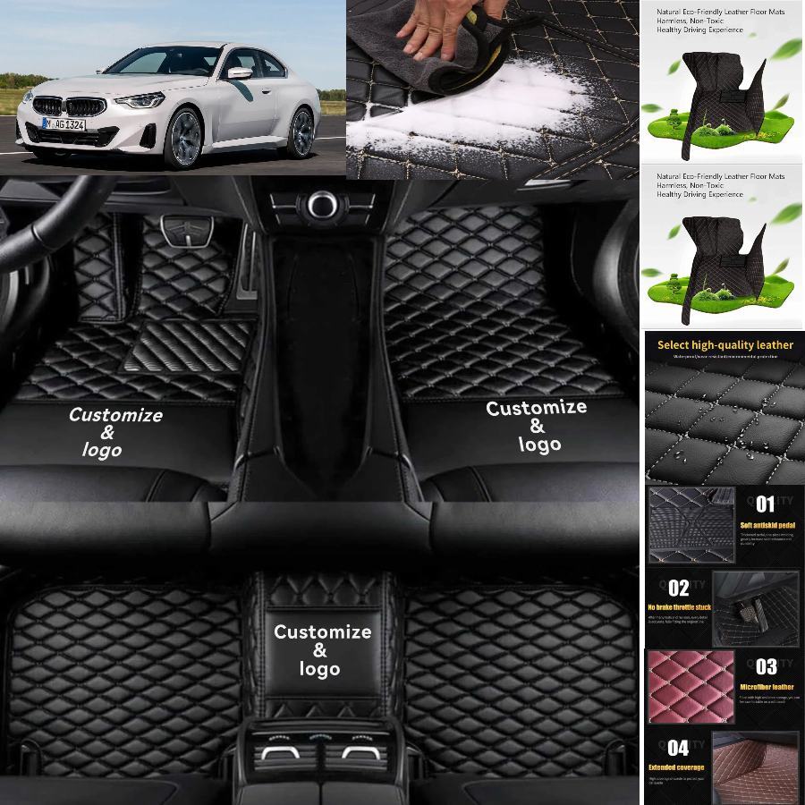 For BMW 2-series coupe Car Floor Mats Waterproof Auto Custom Carpets PU Leather