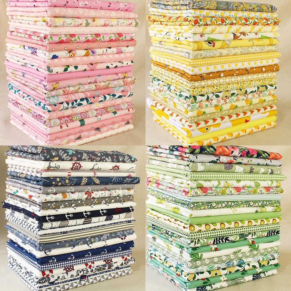 Cotton Fabric Scraps Quilt Bundle Grab Bag Assorted Squares for Sewing DIY Crafts  