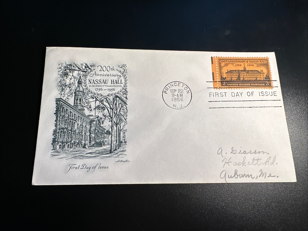US 1956 FDC - Nassau Hall 200th Anniversary - Artmaster - 3c