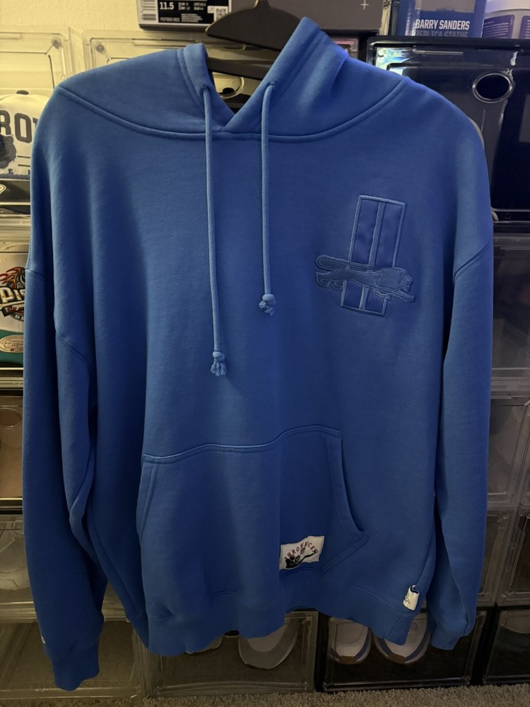 RARE Detroit Lions Mitchell & Ness Blue Tonal Ford Field Exclusive Hoodie - Sz M