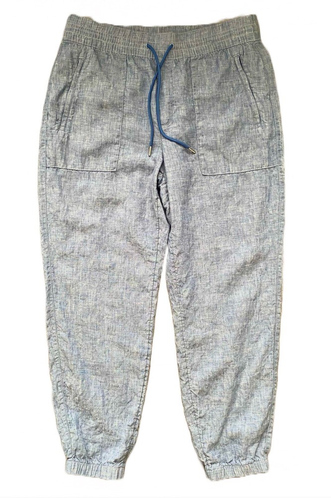 Athleta Cabo Linen Jogger in Chambray Blue Women's Size 10