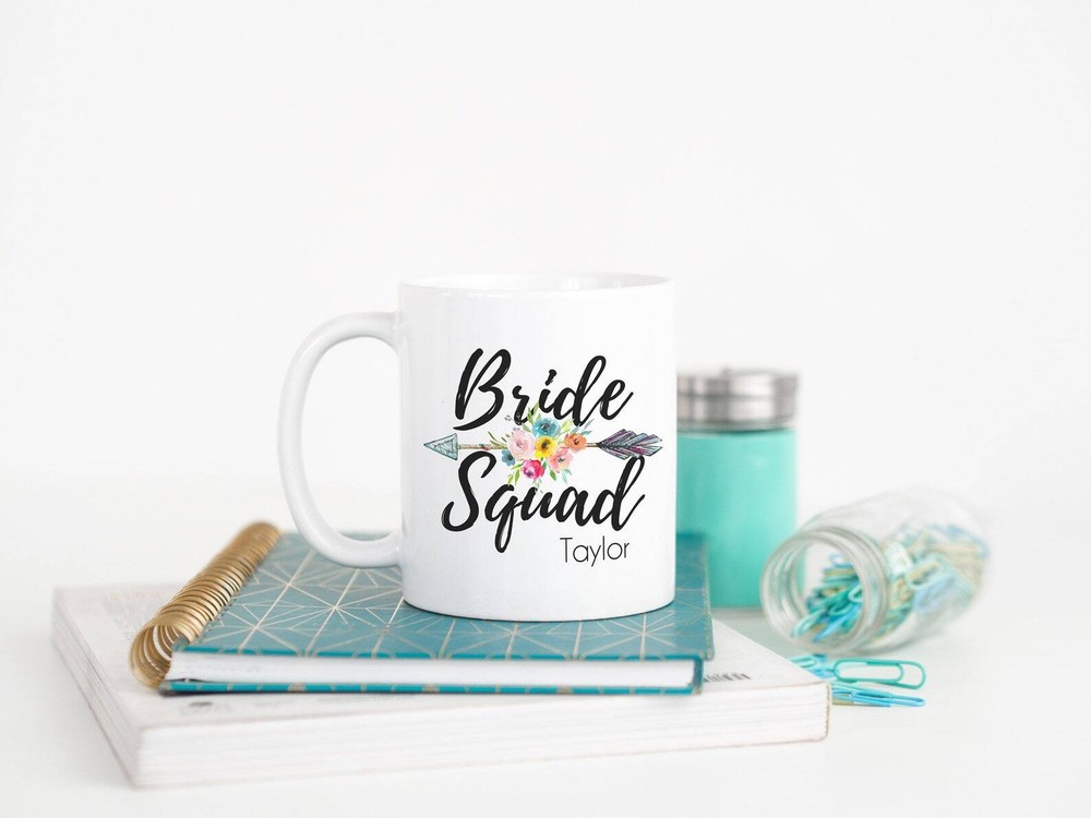 Personalized Bride Squad Mug Gift For Bridesmaid Mugs For Bridal Party Bridal