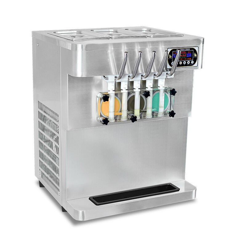 Commercial desktop 5 flavors soft ice cream machine-upper tanks refrigerated