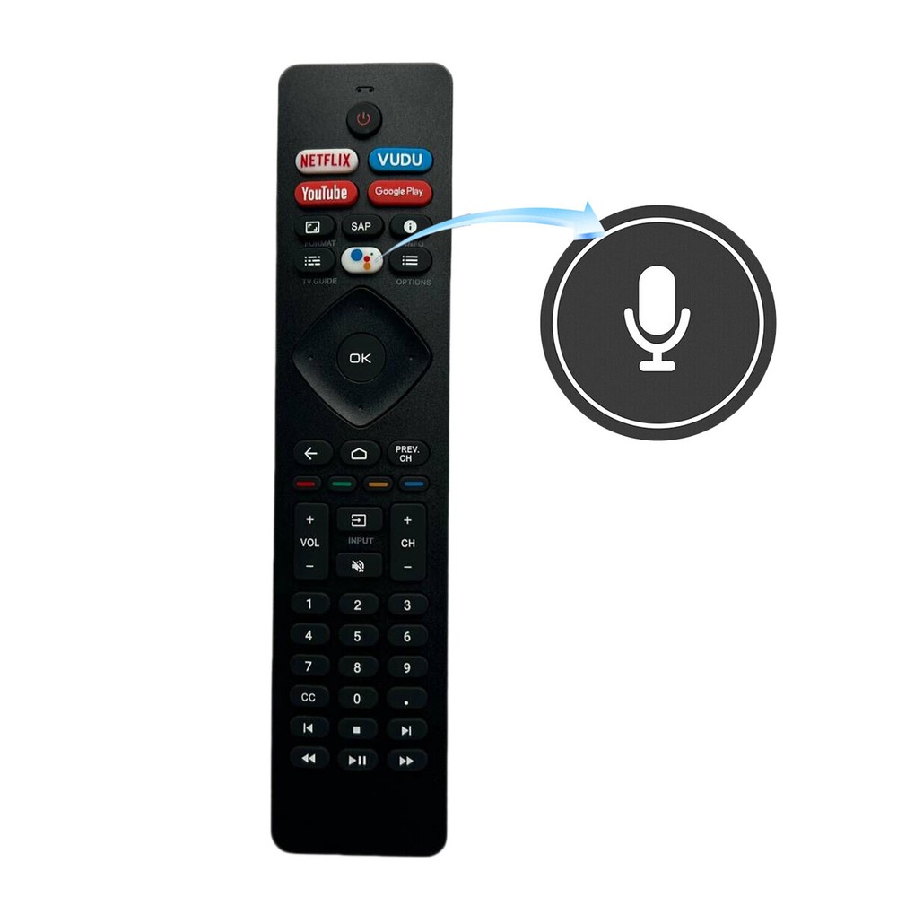 Voice Remote Control For Philips S4X-RF439A 55PFL5766/F6 URMT26CND002 Android TV-image