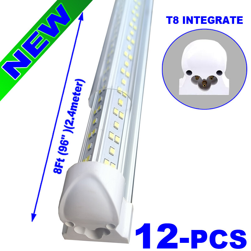 8ft 144W LED Tube Light Bulbs Integrated 8'  LED Shop Light Fixture 18000lm 12 p