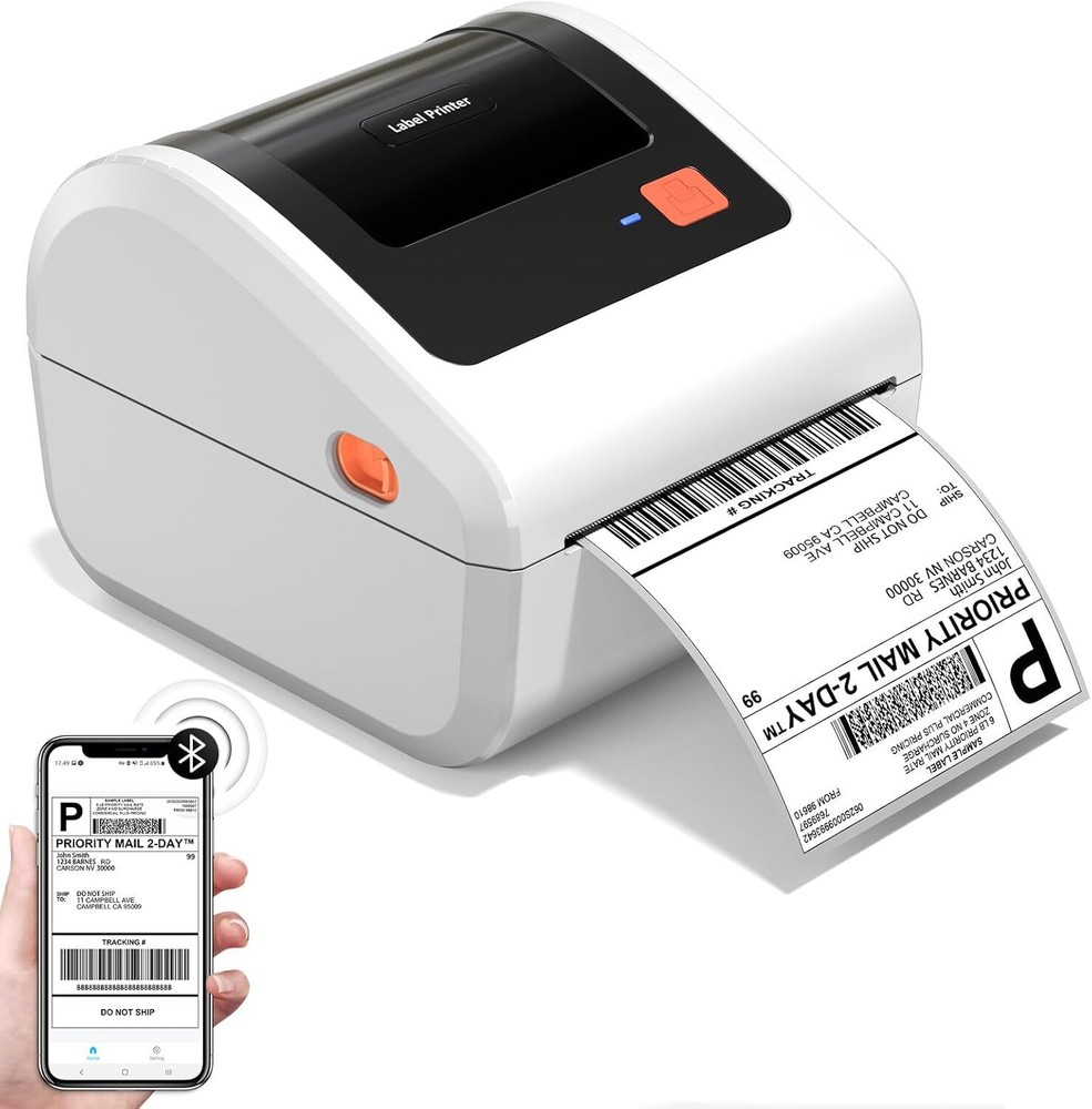 Wireless 4x6 Bluetooth Thermal Label Printer for Small Business Shipping