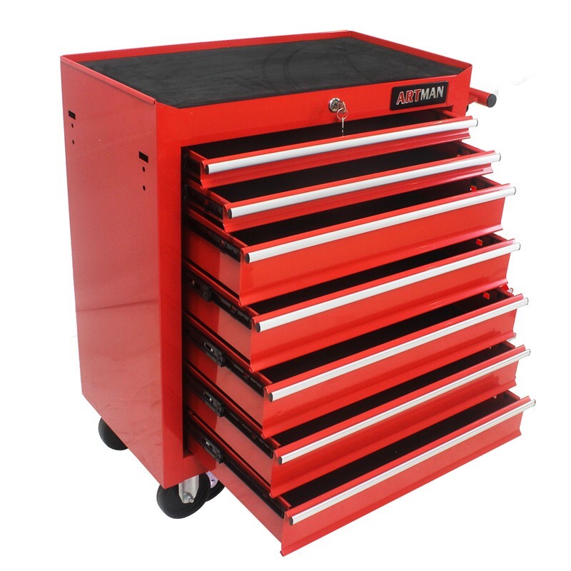 7 Drawer Rolling Tool Cart Chest Garage Tool Storage Cabinet Tool Box w/ Wheels