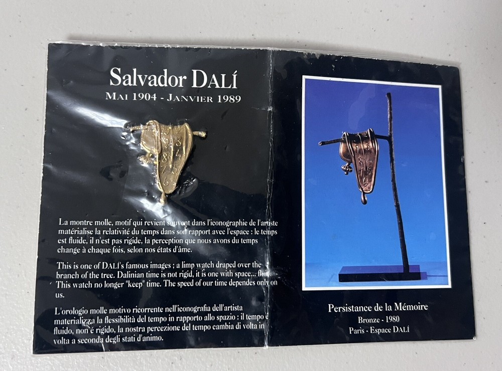 Salvador Dali Persistence of Memory Pin Back Lapel Pin Brand New & Rare