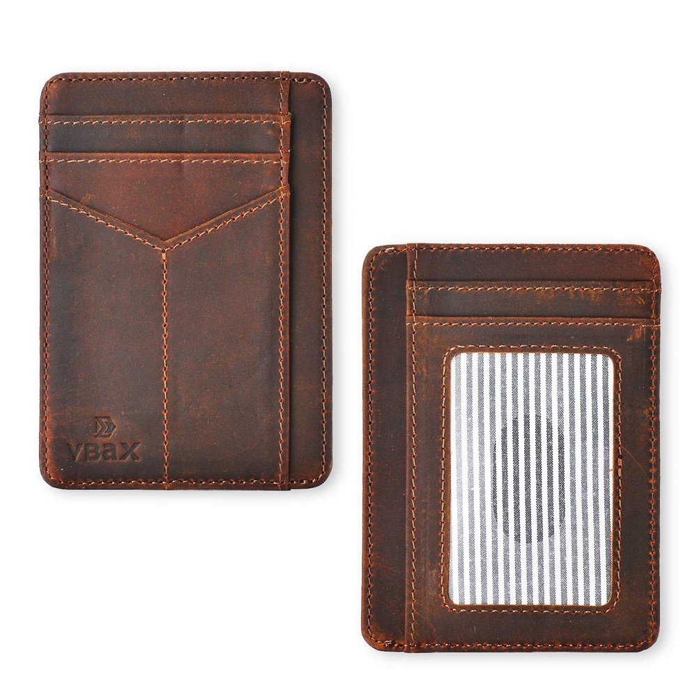 Slim RFID Blocking Leather Wallet for Men & Women with 8 Card Slots