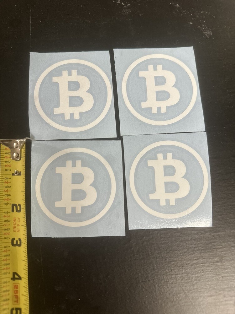 4 Small Bitcoin Cryptocurrency 2.5x2.5  sticker vinyl car window decal-image