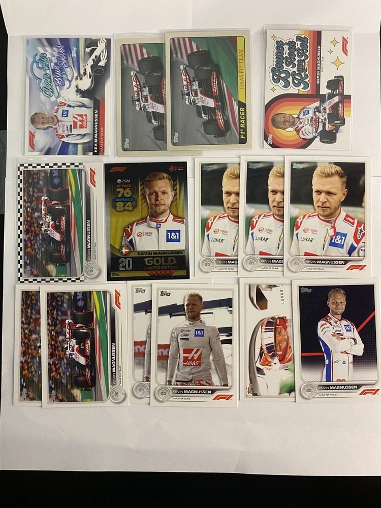 15x Lot Kevin Magnussen Inserts 2022 Topps and Match Attax Gold