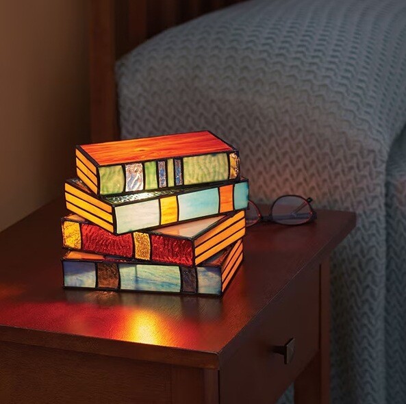 Cross-border independent station Color resin folding book lamp ornament Decorati-image