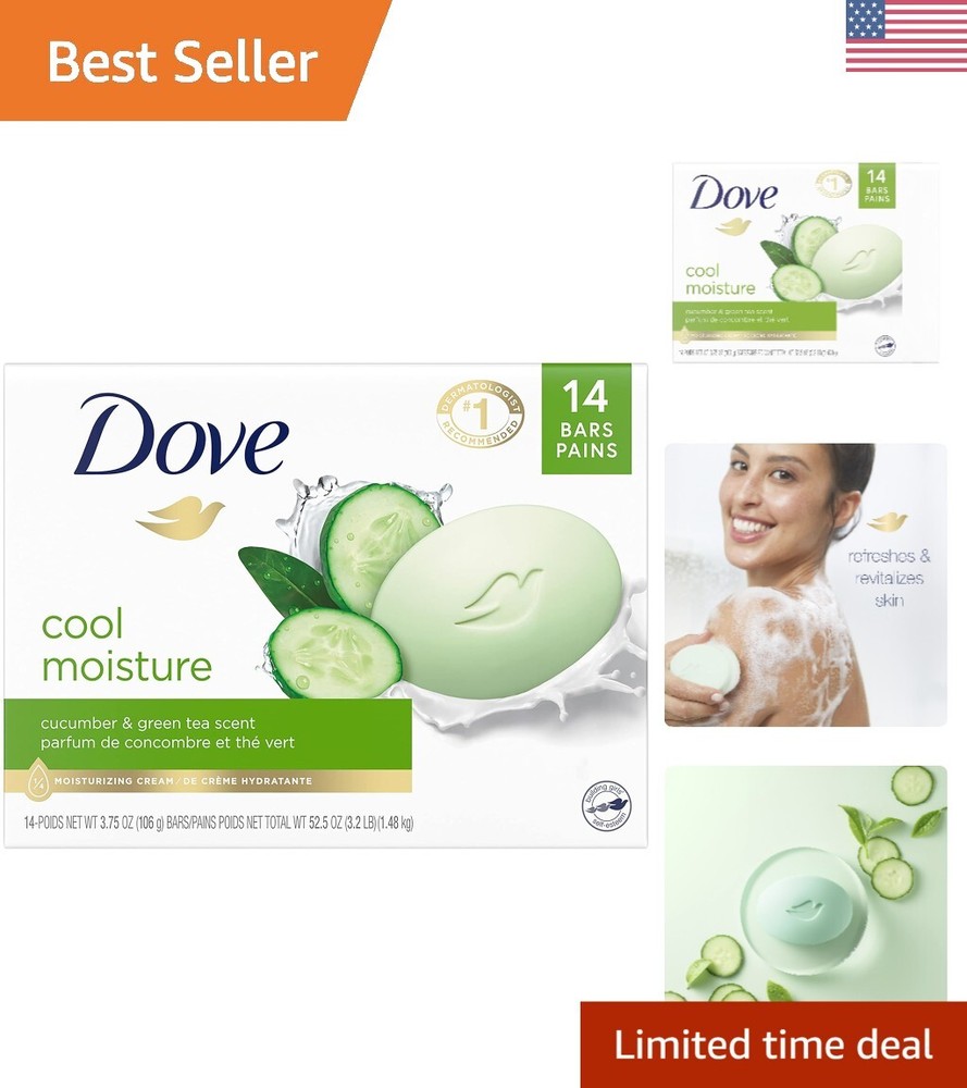 Gentle Cucumber Green Tea Beauty Bar 14ct for Revitalized Skin