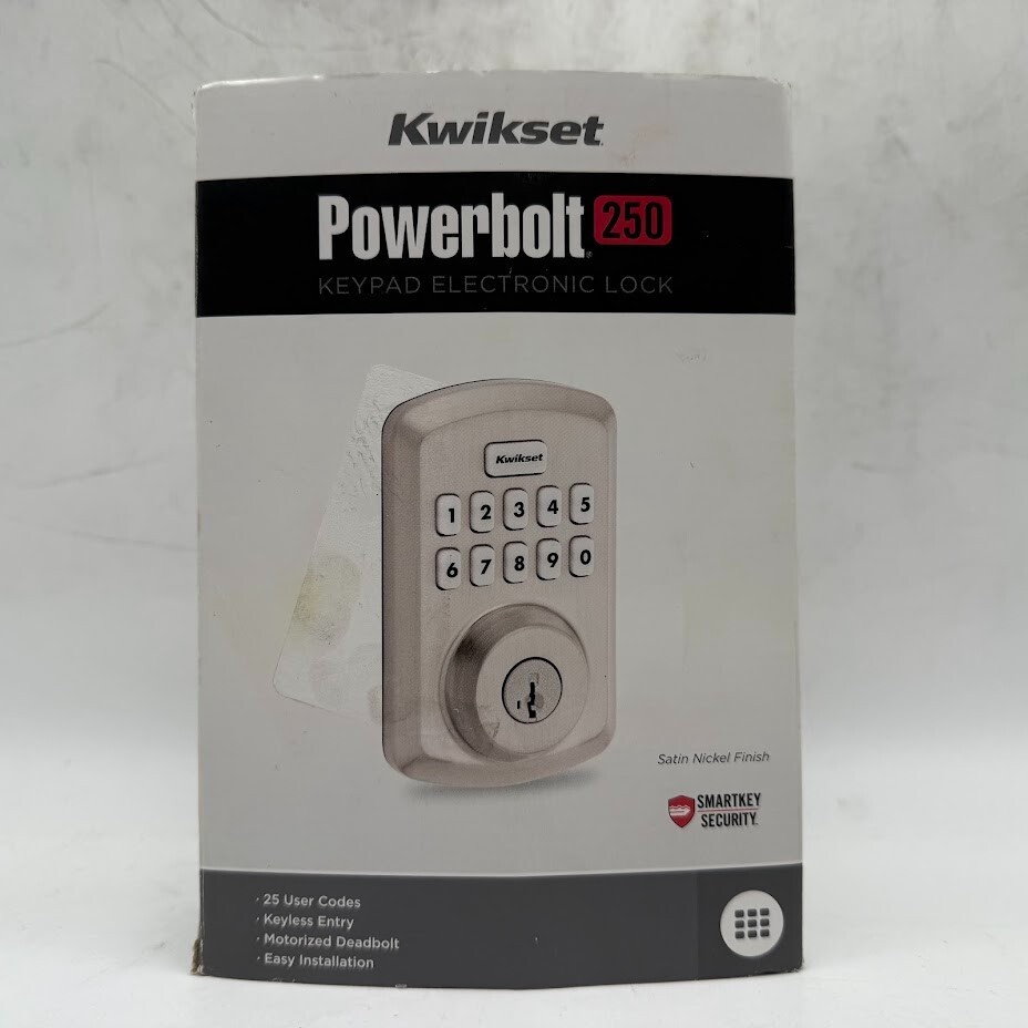 Kwikset 250 10-Button Keypad Electronic Deadbolt in Satin Nickel