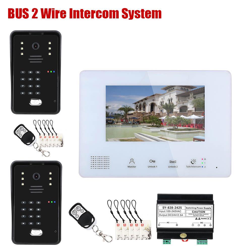 7-inch Wired LCD Video Intercom Door Phone for Villa Entry System  -image