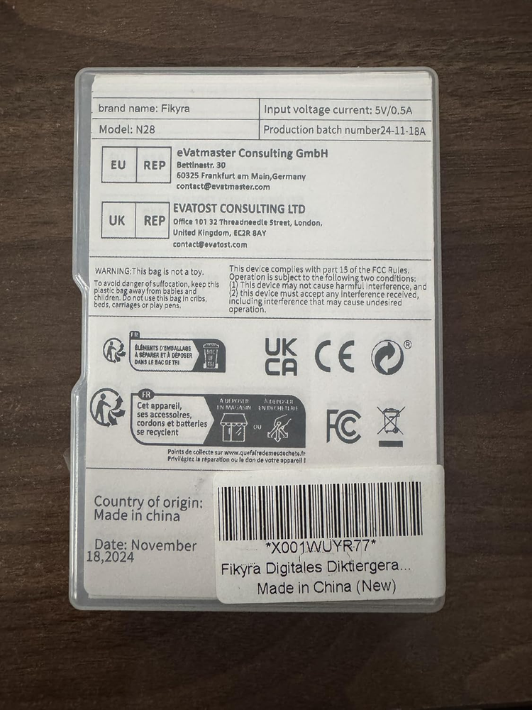 64GB Professional Digital Voice Recorder with Playback High-Capacity Voice Life