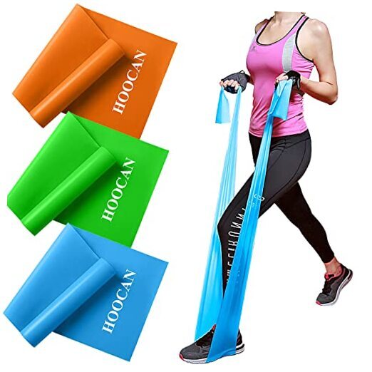 4.9ft Resistance Bands Set in Orange Green Blue for Elastic Exercise Workouts