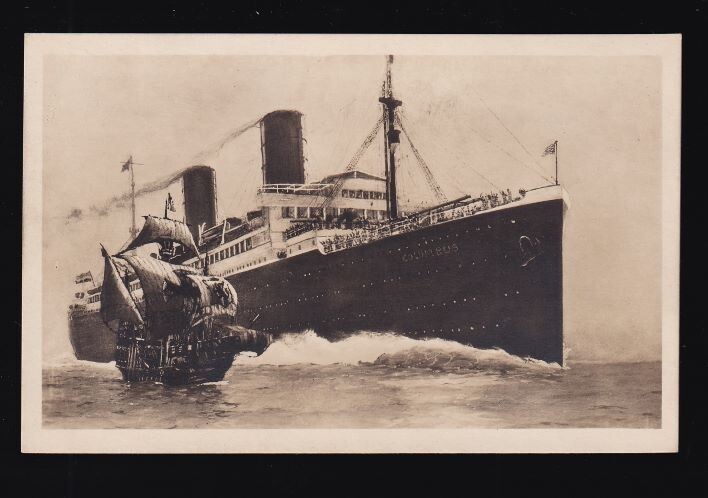Vintage North German Lloyd Columbus Postcard for Collectors