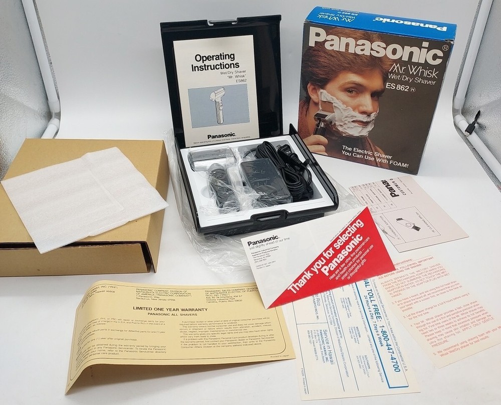 Vintage Panasonic Mr. Whisk ES 862 Wet/Dry Electric Shaver New in Box NOS