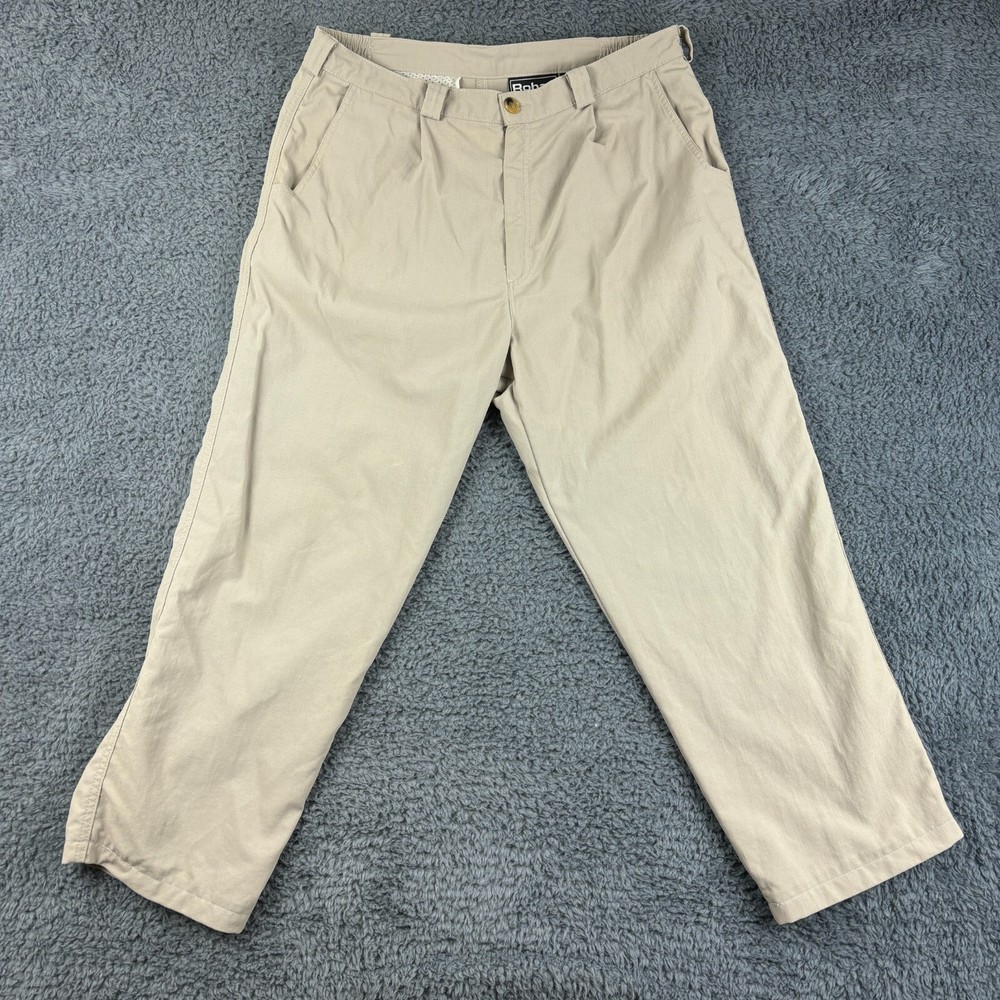 Men's Rohan W36 Beige Khaki Cargo Trousers for Outdoor Hiking & Utility