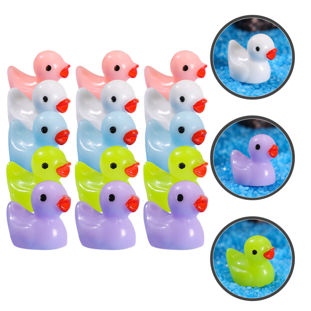 100 Pcs Duck House Mini Resin Figurines for Decoration Adorable