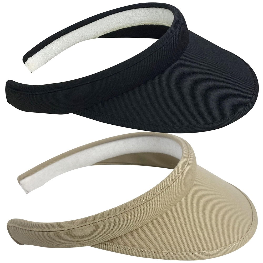 2 Pack Sun Visor Hats Women Men Clip On Backless Visors Hat Outdoor Sports Go