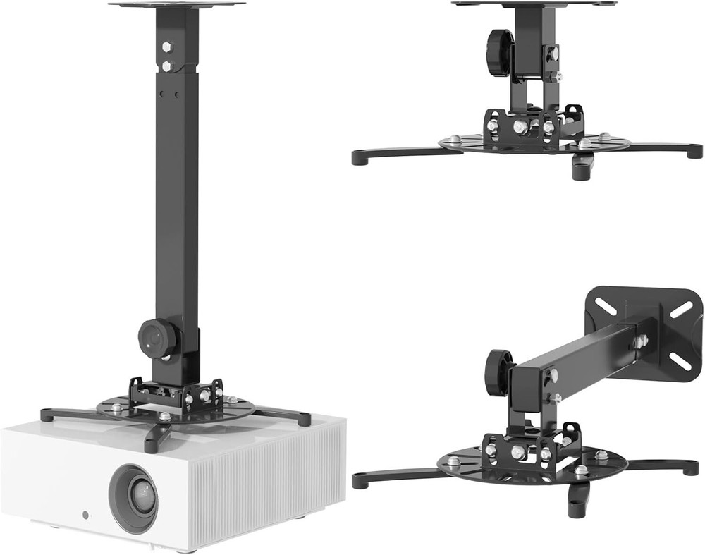 JOY worker Universal Projector Ceiling Mount Wall Bracket Holder Fits Flat or...