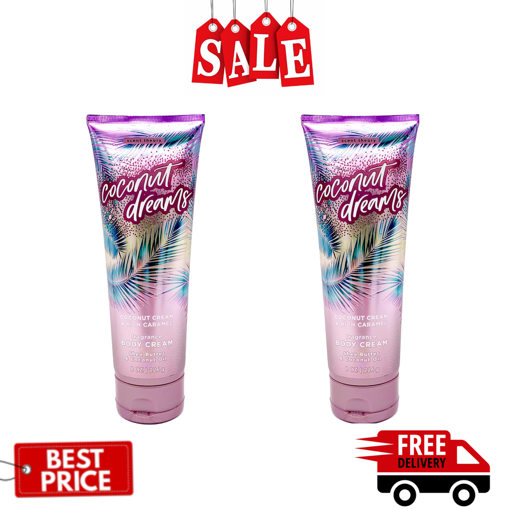 (2 Pack) Scent Theory Hand and Body Cream with Shea Butter, Coconut Dreams, 8 oz