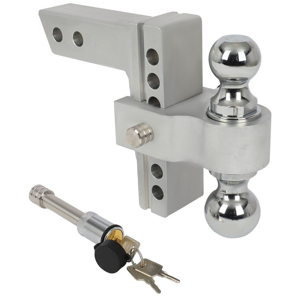 10000LB 2-Inch 6-Inch Drop Adjustable Dual Ball Trailer Hitch Receiver  