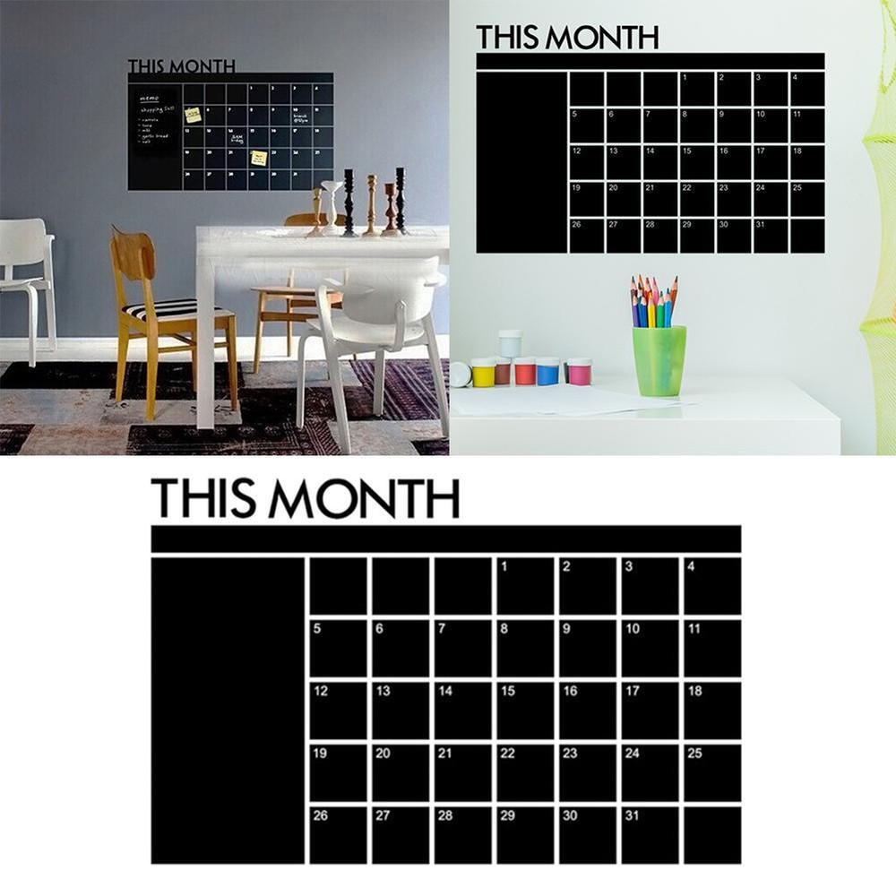 Monthly Planner Calendar Blackboard Wall Sticker Home Decor Decal .μ P9P2 A G5L2