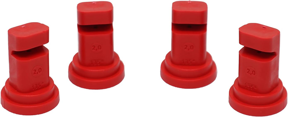 140° Deflector Broadcast Spray Nozzle - 2.0 Orifice Size, 10 to 45 PSI, Red, 4 P