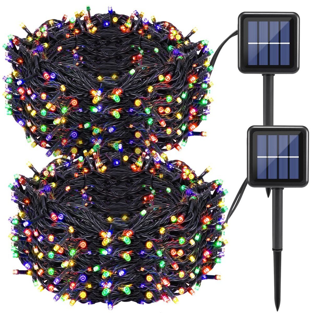 Multicolor Christmas Lights Outdoor, 440LED Solar Christmas Lights Outdoor Wa...