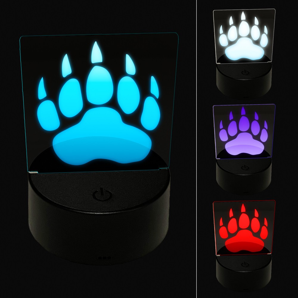 Grizzly Bear Claw 3D LED Night Light Lamp for Wall Decor