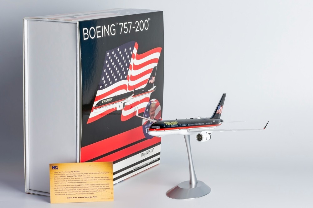 NG Model 1:200 Trump Boeing B757-200 New Tail Diecast Aircraft Jet Model N757AF