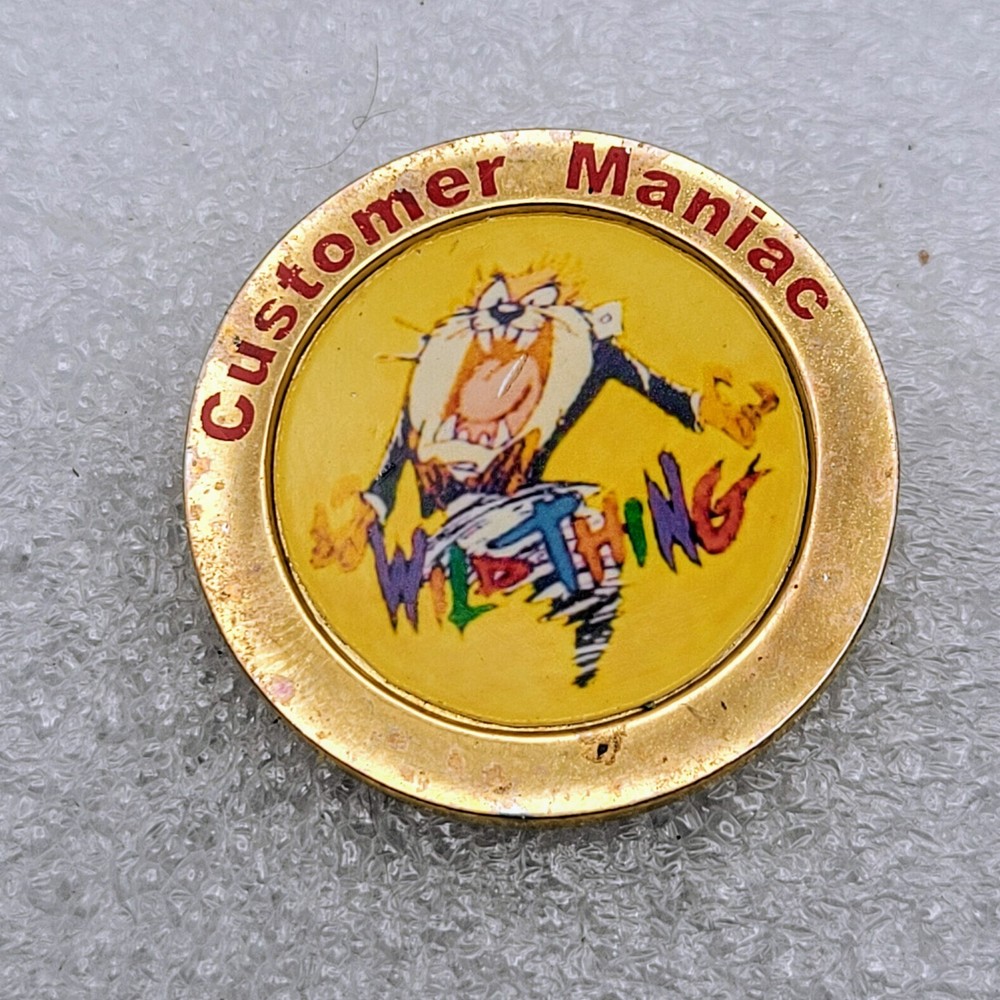Customer Maniac Taz Wild Thing Pin / Lapel / Flair - Round ~1