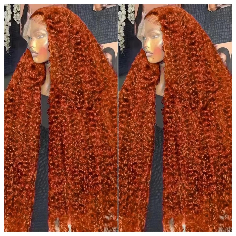 Ginger Orange Loose Wave 13x4 13x6 Lace Front Human Hair Wig Curly For Women