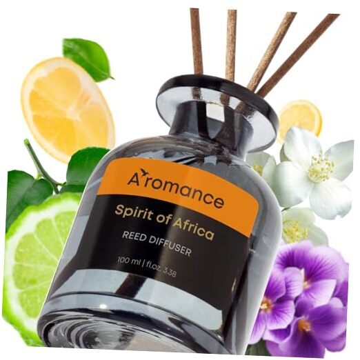 Reed Diffuser Set | Floral-Woody Fragrance | 3.38 oz Scent Spirit of Africa