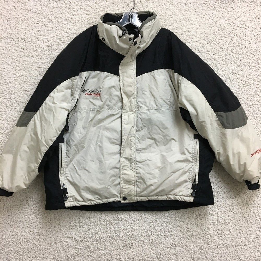 Columbia Men's 3XL Beige Challenge Series Full Zip Windbreaker Jacket with Logo