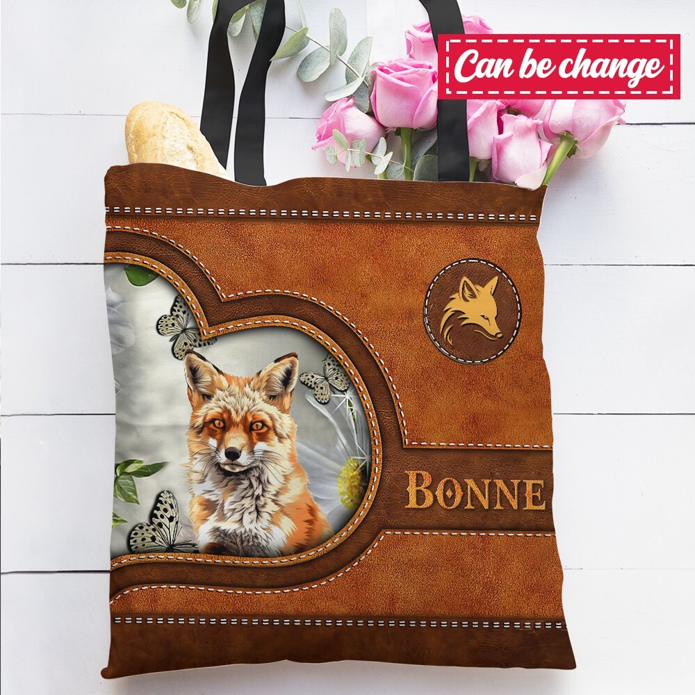 Cute Personalized Fox Tote Bag for Women - Funny Animal Shoulder Bag-image