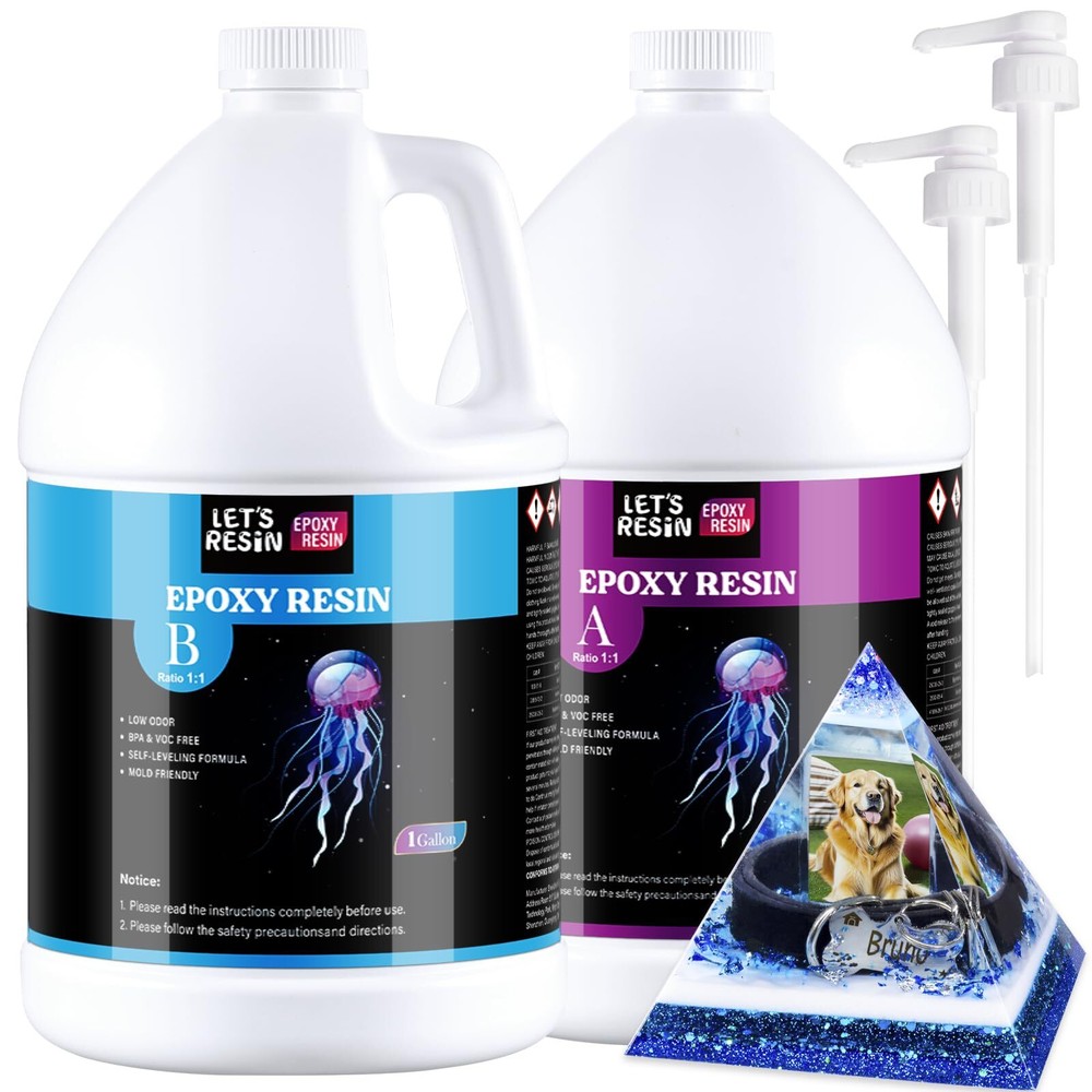 2 Gallon Bubble-Free Epoxy Resin Kit for DIY Crafts, Molds, and Art Projects