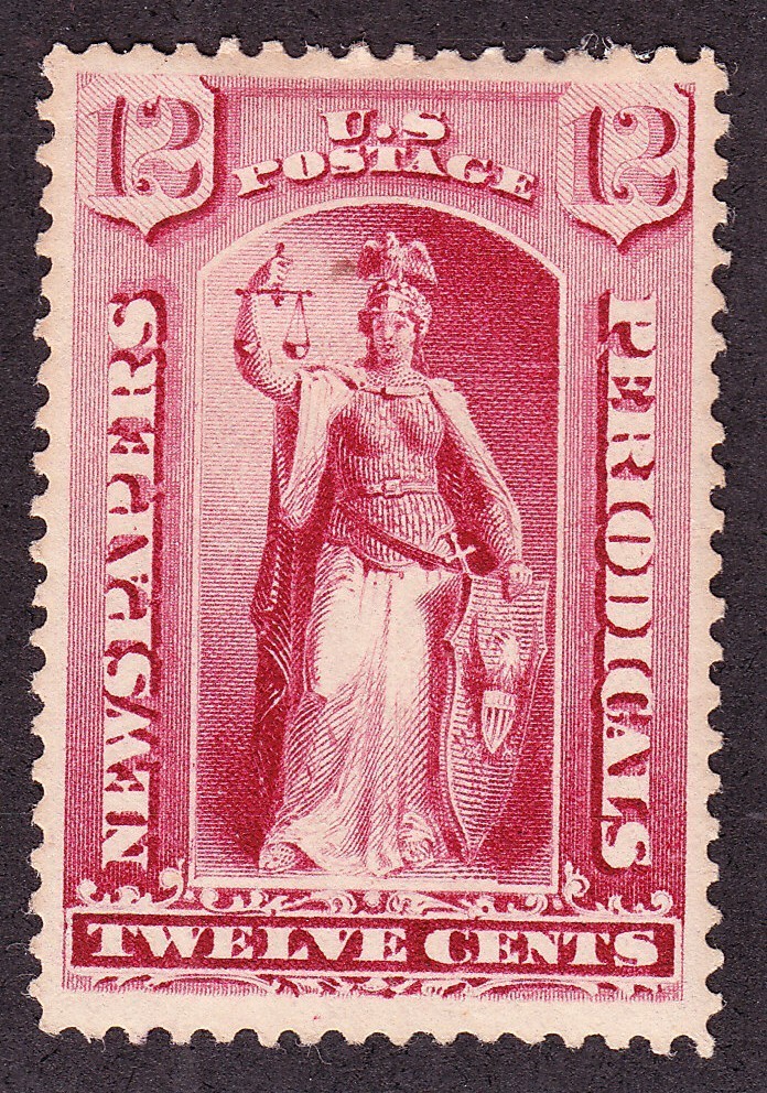 US PR63 12c Newspaper Periodicals Mint VF OG H SCV $500