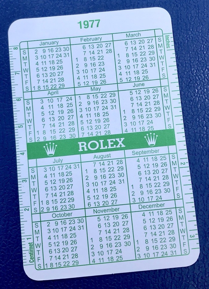 ROLEX 1977 1978 GREEN CALENDAR Submariner Daytona Explorer GMT Milgauss OEM /