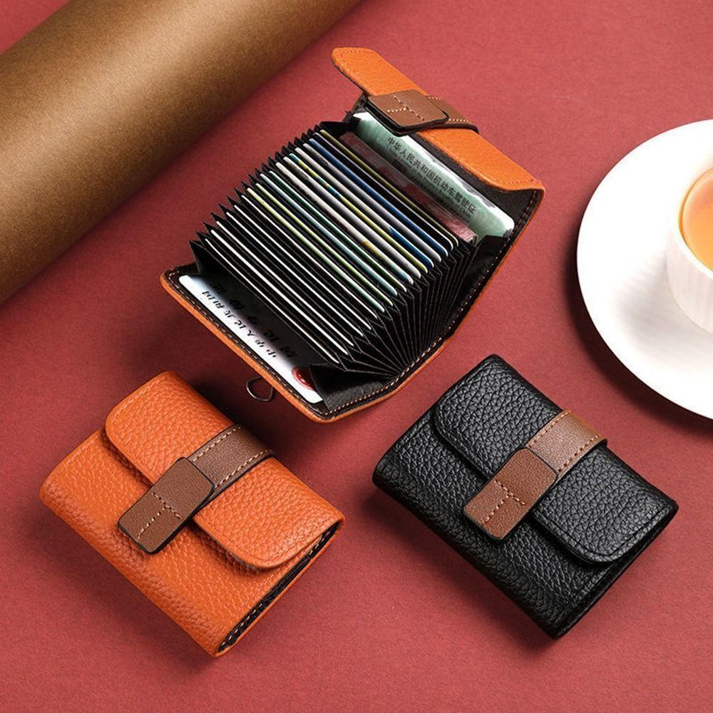 Slim Leather Credit Card Holder for Men Modern Multicolor Mini Wallet  