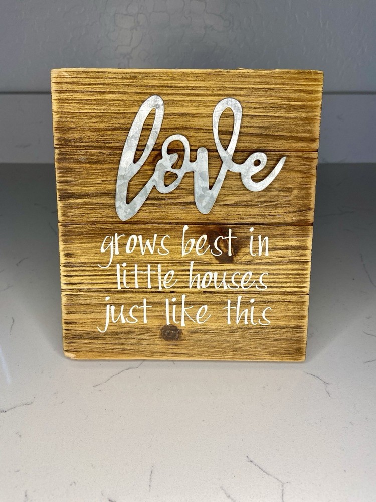Rustic Wooden Farmhouse Decor Love Grows Best in Little Houses Sign
