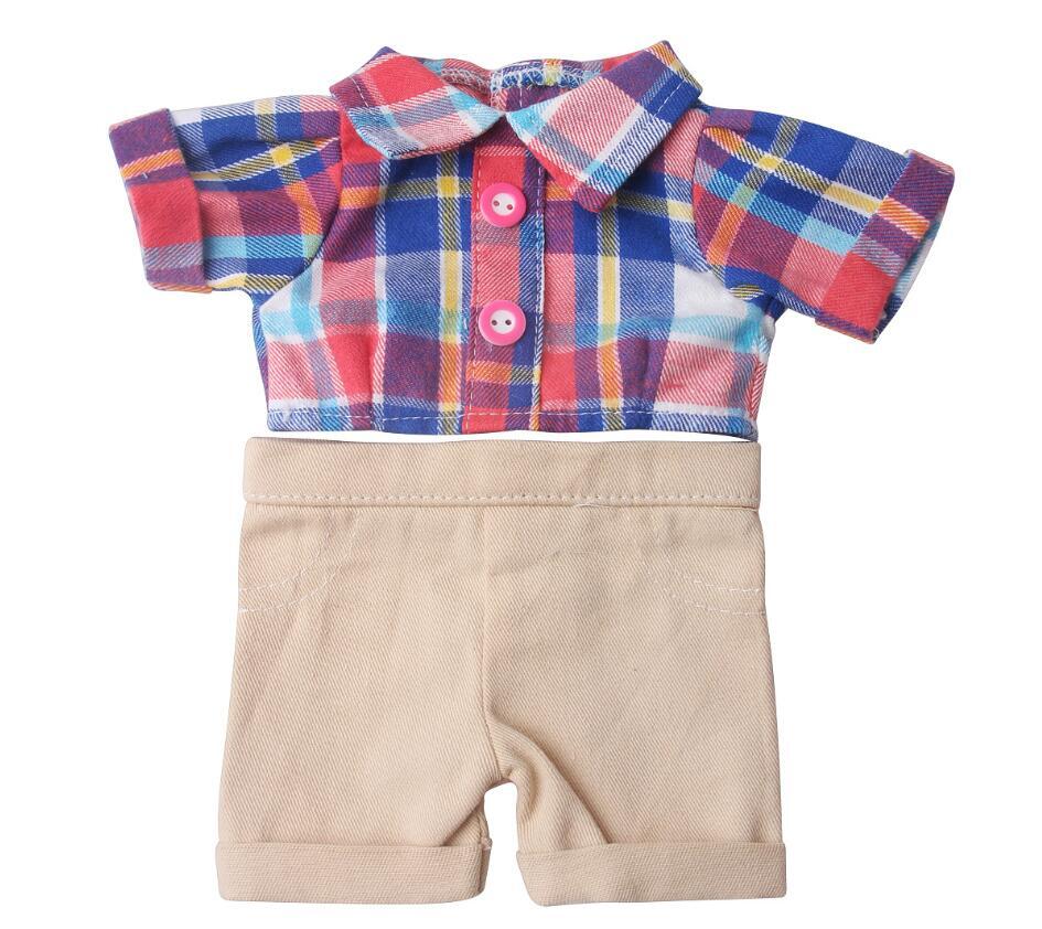 Plaid t-shirt & shorts set made for 18'' American girl doll outfit