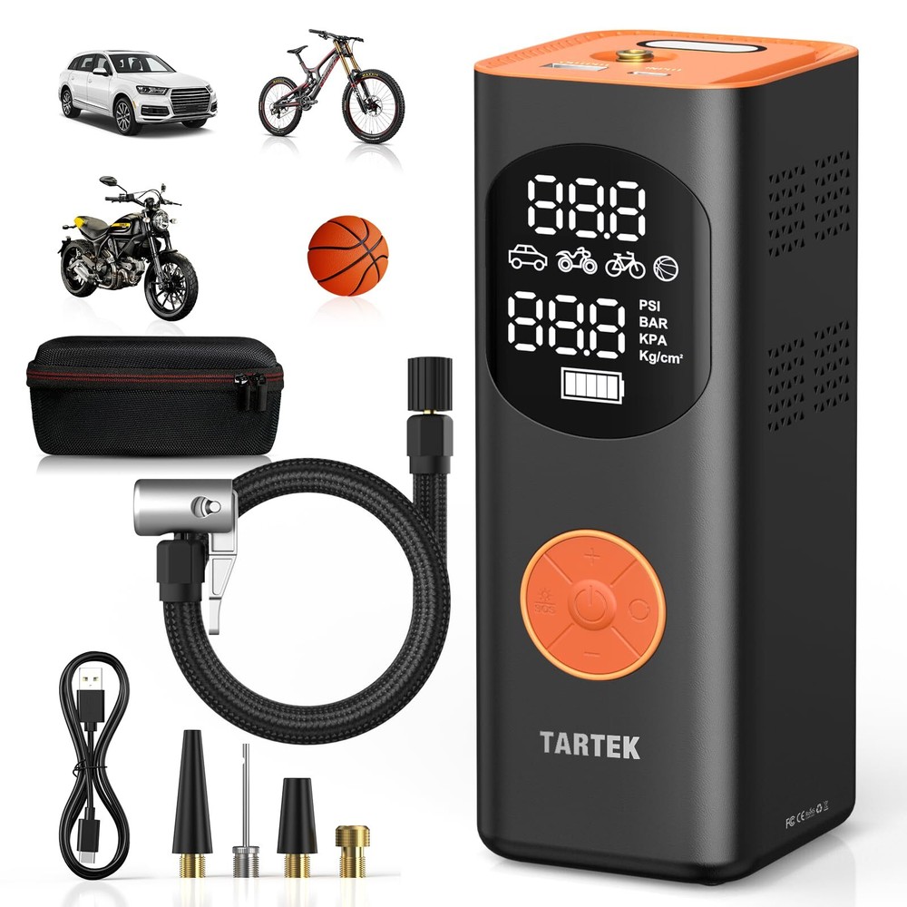 Tire Inflator Portable Air Compressor, 2x Faster Inflation, Auto Air Pump for...