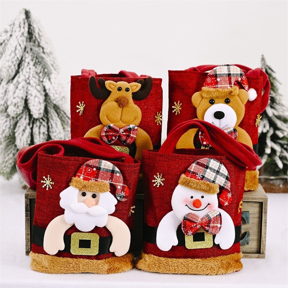 Christmas Candy Bag Wine Stocking Bottle Gift Ornaments Decor
