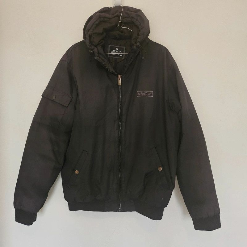 Airwalk mens XL grey skater bomber jacket streetwear coat  