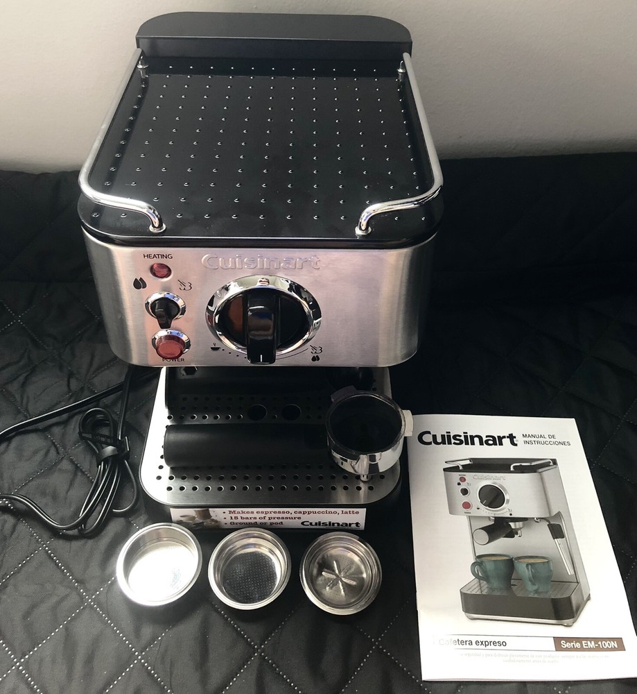 Cuisinart Stainless Steel Manual Espresso Maker 1.66 Quart EM-100NP1