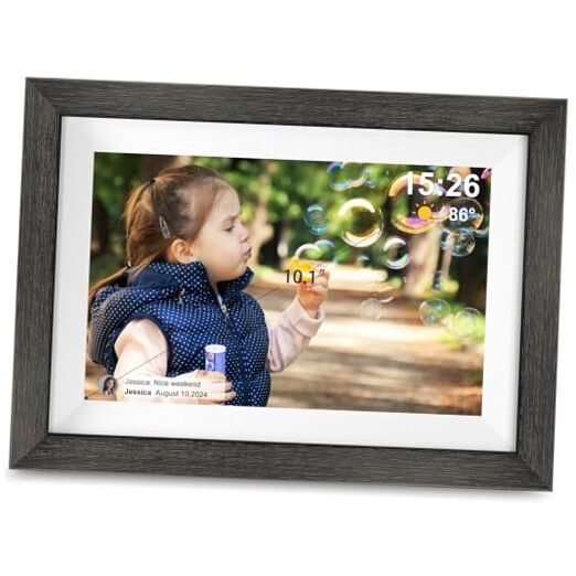 10.1 Inch Frameo WiFi Smart Digital Photo Frame in Wood Finish